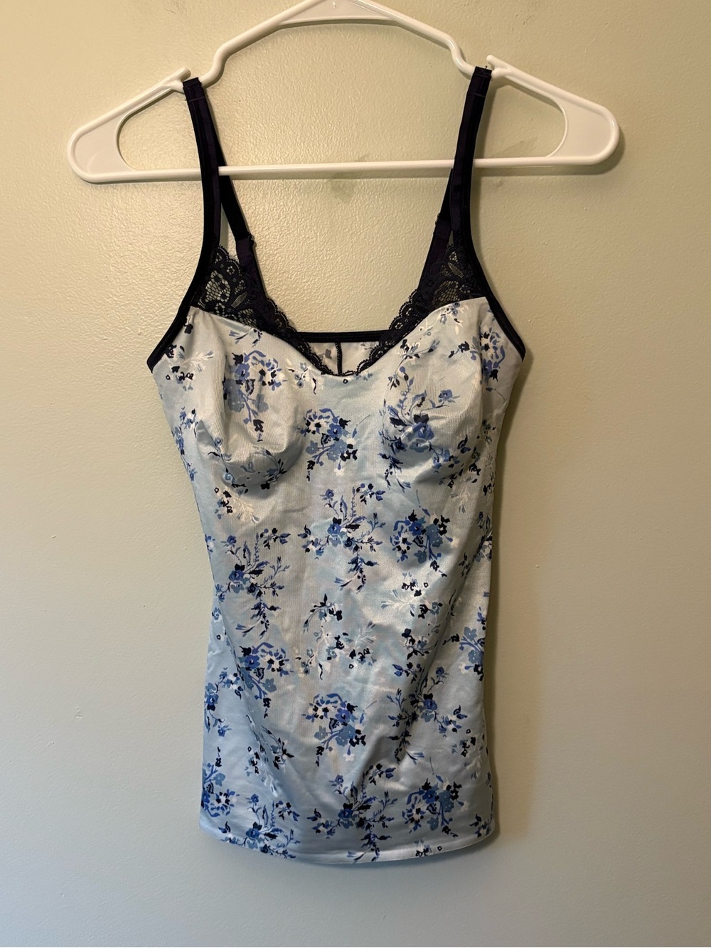 Ruby Ribbon Blue Floral Lace-Trim Shaping Cami, Size 36 Women’s